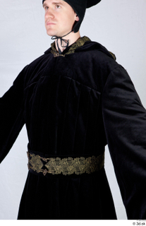  Photos Medieval Monk in Black suit 1 15th century Medieval Clothing Monk black habit upper body 0002.jpg